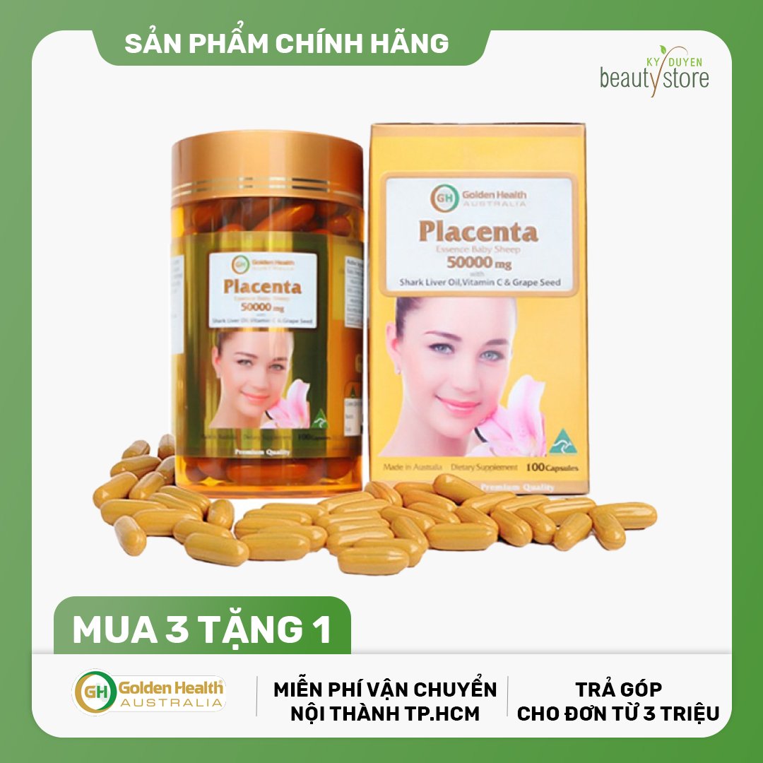 Viên Uống Nhau Thai Cừu Golden Health Placenta 50.000mg - KY DUYEN Beauty Store