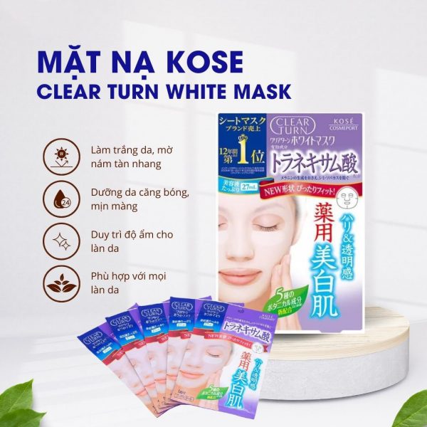 mặt nạ Kose Clear Turn White - 4